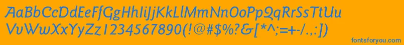GoudysansstdMediumitalic Font – Blue Fonts on Orange Background