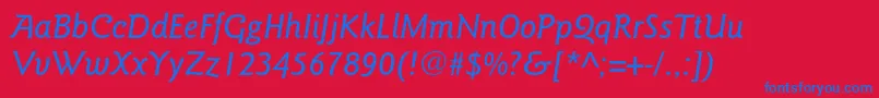GoudysansstdMediumitalic Font – Blue Fonts on Red Background