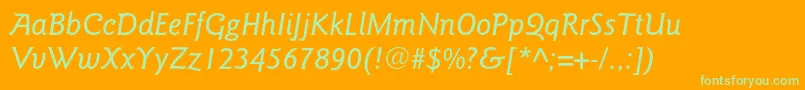 GoudysansstdMediumitalic Font – Green Fonts on Orange Background