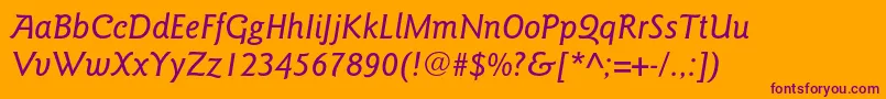 GoudysansstdMediumitalic Font – Purple Fonts on Orange Background