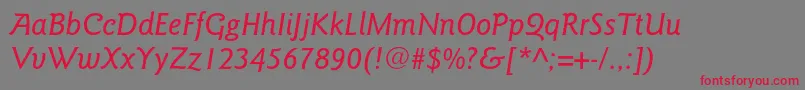 GoudysansstdMediumitalic Font – Red Fonts on Gray Background