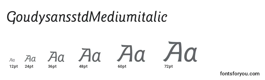 Größen der Schriftart GoudysansstdMediumitalic