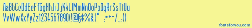 Saiba mais sobre a fonte BerlinEmail2 Fonte BerlinEmail2 – fontes azuis em um fundo amarelo