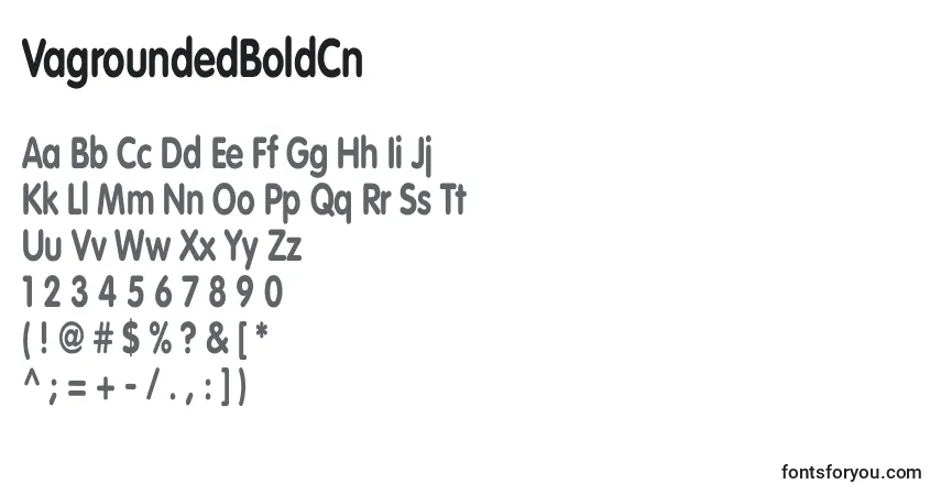 Schriftart VagroundedBoldCn – Alphabet, Zahlen, spezielle Symbole