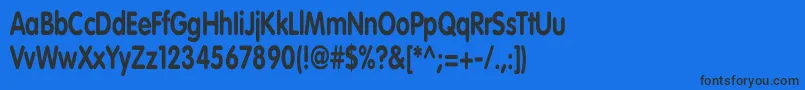 Шрифт VagroundedBoldCn – чёрные шрифты на синем фоне