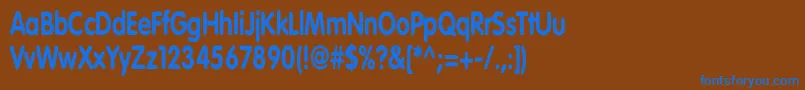 VagroundedBoldCn Font – Blue Fonts on Brown Background