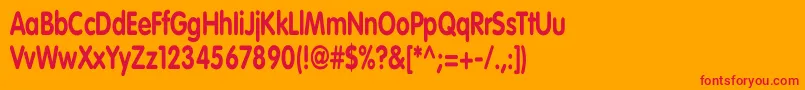 VagroundedBoldCn Font – Red Fonts on Orange Background
