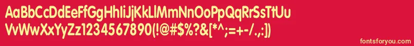 VagroundedBoldCn Font – Yellow Fonts on Red Background