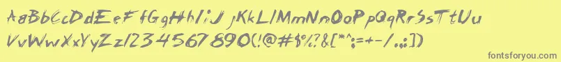 ChickenscratchAoe Font – Gray Fonts on Yellow Background