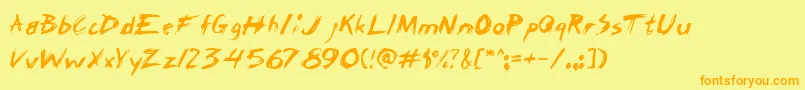 ChickenscratchAoe Font – Orange Fonts on Yellow Background