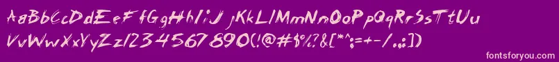 ChickenscratchAoe Font – Pink Fonts on Purple Background