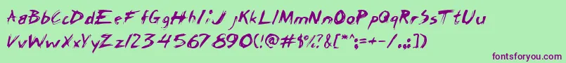 ChickenscratchAoe Font – Purple Fonts on Green Background