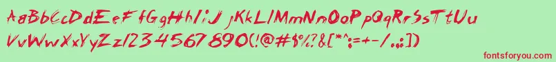 ChickenscratchAoe Font – Red Fonts on Green Background