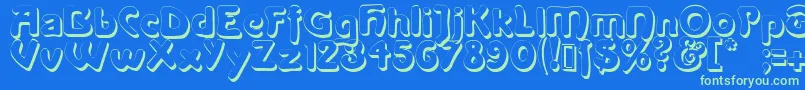 Lanegritashadow Font – Green Fonts on Blue Background