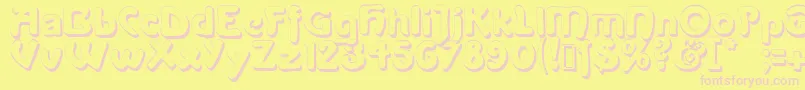 フォントLanegritashadow – ピンクのフォント、黄色の背景