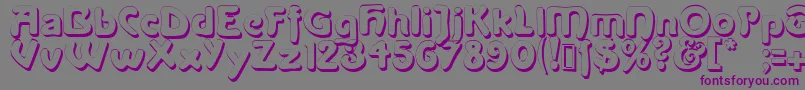 フォントLanegritashadow – 紫色のフォント、灰色の背景