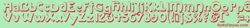 Lanegritashadow-fontti – punaiset fontit vihreällä taustalla