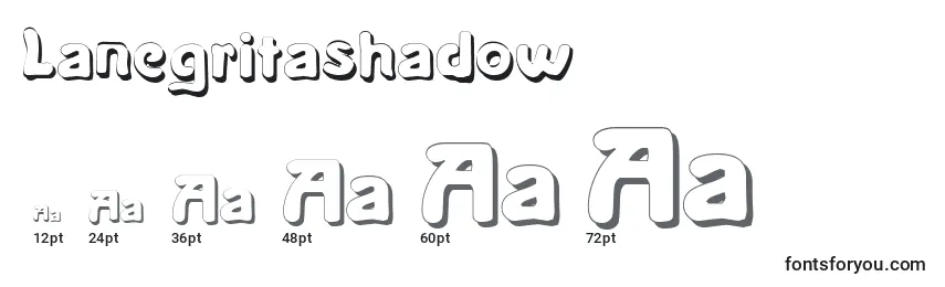Размеры шрифта Lanegritashadow