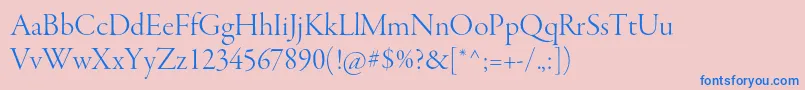 GaramondpremrproLtdisp Font – Blue Fonts on Pink Background