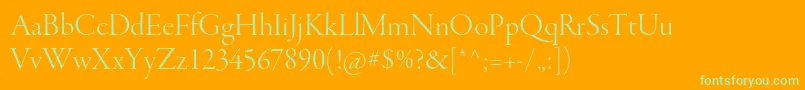 GaramondpremrproLtdisp Font – Green Fonts on Orange Background