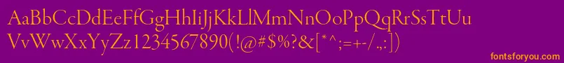 GaramondpremrproLtdisp Font – Orange Fonts on Purple Background