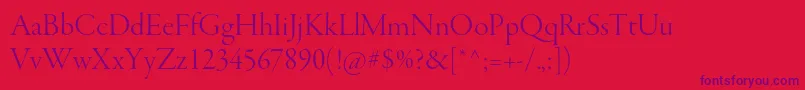 GaramondpremrproLtdisp Font – Purple Fonts on Red Background