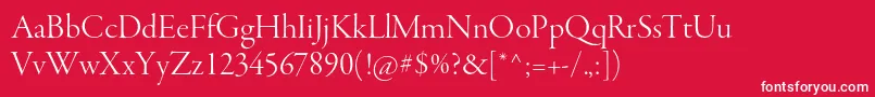 GaramondpremrproLtdisp Font – White Fonts on Red Background