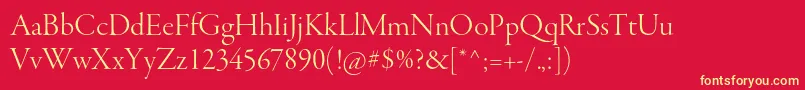 GaramondpremrproLtdisp Font – Yellow Fonts on Red Background