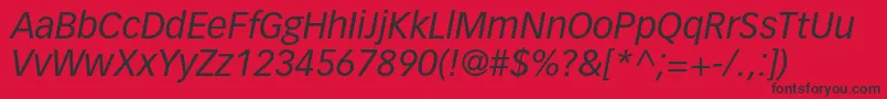 VectoraltstdItalic Font – Black Fonts on Red Background