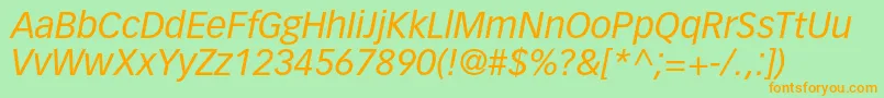 VectoraltstdItalic Font – Orange Fonts on Green Background