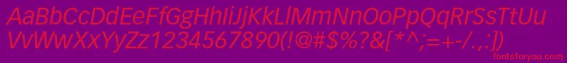 VectoraltstdItalic Font – Red Fonts on Purple Background