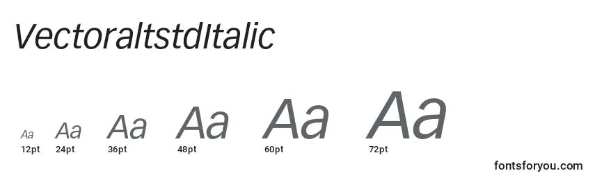Größen der Schriftart VectoraltstdItalic