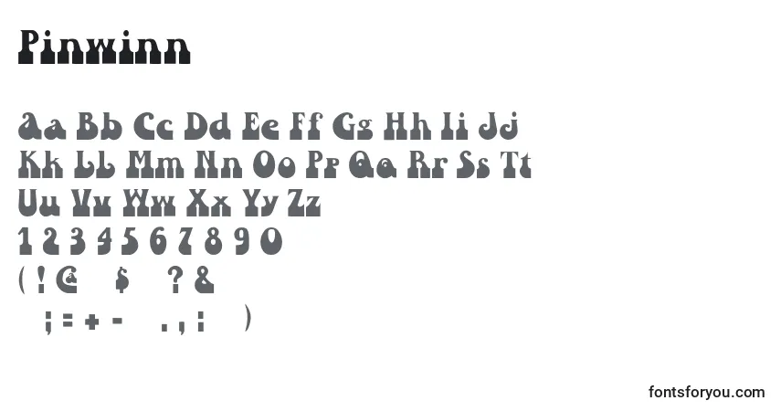 Schriftart Pinwinn – Alphabet, Zahlen, spezielle Symbole