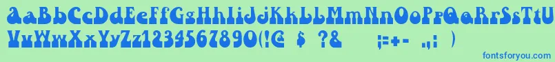 Pinwinn Font – Blue Fonts on Green Background