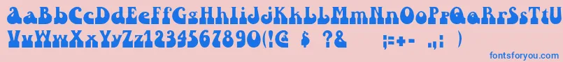 Pinwinn Font – Blue Fonts on Pink Background