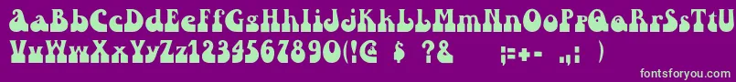 Pinwinn Font – Green Fonts on Purple Background