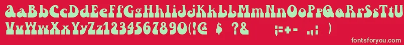 Pinwinn Font – Green Fonts on Red Background