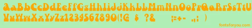 Pinwinn Font – Orange Fonts on Green Background