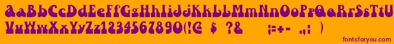 Pinwinn Font – Purple Fonts on Orange Background