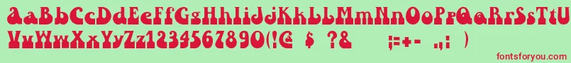 Pinwinn Font – Red Fonts on Green Background