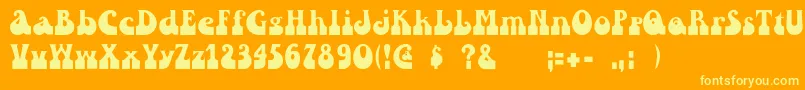 Pinwinn Font – Yellow Fonts on Orange Background