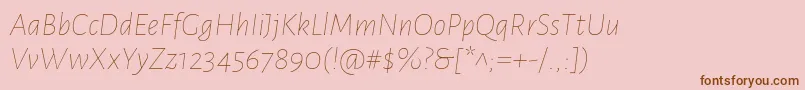 AlegreyasansThinitalic-Schriftart – Braune Schriften auf rosa Hintergrund