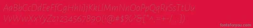 フォントAlegreyasansThinitalic – 赤い背景に灰色の文字
