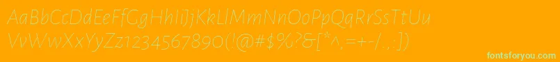 AlegreyasansThinitalic Font – Green Fonts on Orange Background