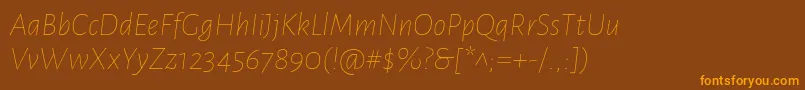 fuente AlegreyasansThinitalic – Fuentes Naranjas Sobre Fondo Marrón
