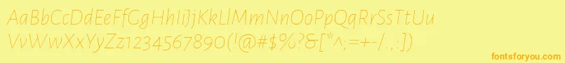 AlegreyasansThinitalic Font – Orange Fonts on Yellow Background