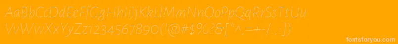 More about AlegreyasansThinitalic Font AlegreyasansThinitalic Font – Pink Fonts on Orange Background