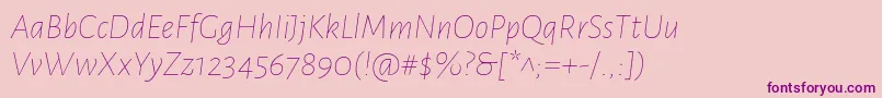 Fonte AlegreyasansThinitalic – fontes roxas em um fundo rosa