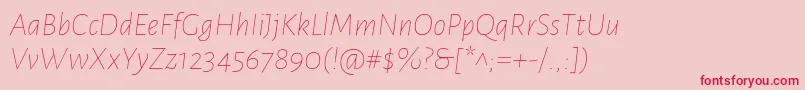 AlegreyasansThinitalic-Schriftart – Rote Schriften auf rosa Hintergrund