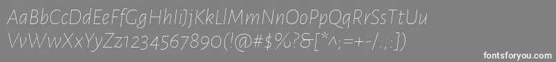 Fonte AlegreyasansThinitalic – fontes brancas em um fundo cinza